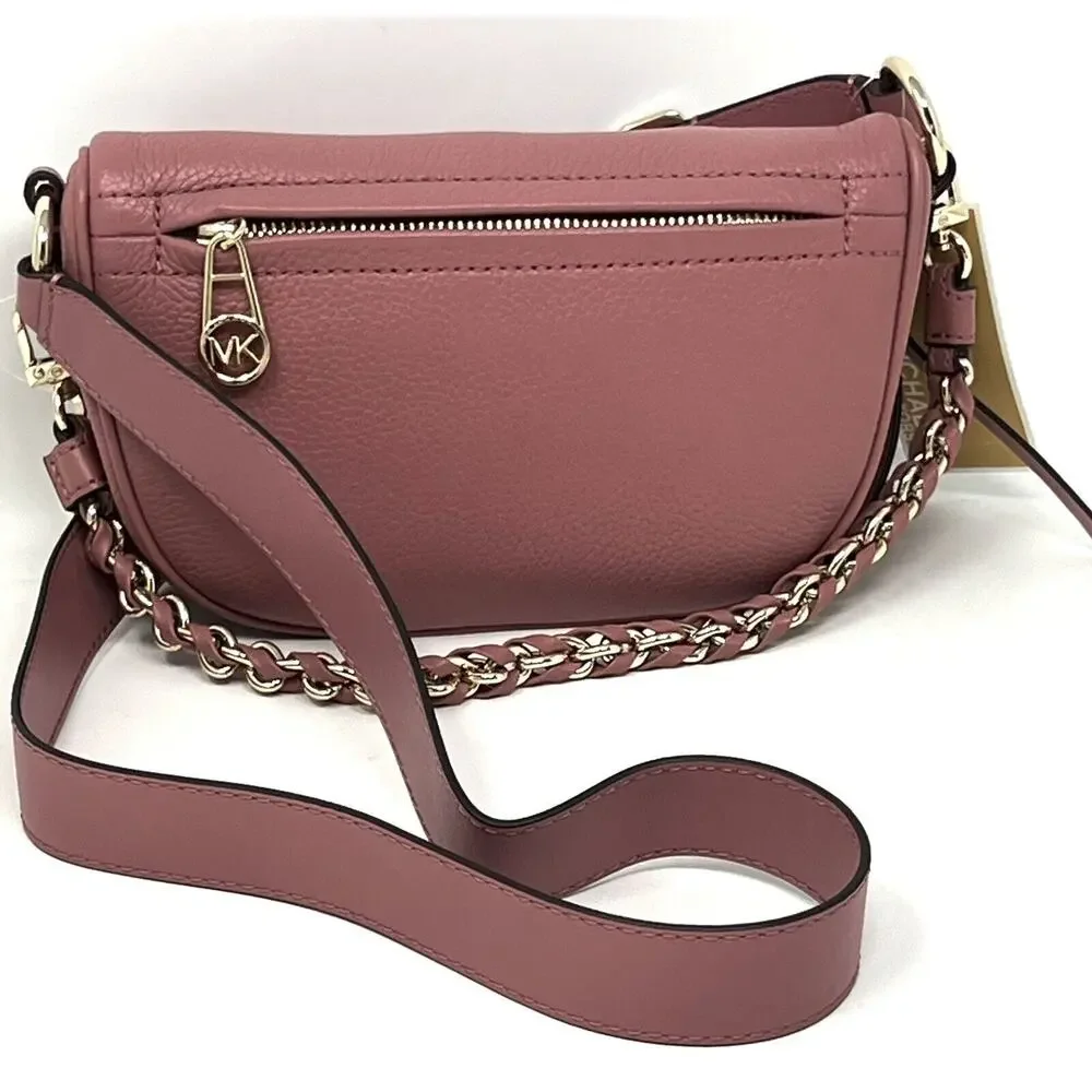 Michael Kors Slater Extra Small Pebbled Leather Sling Fanny Pack Rose Pink XS